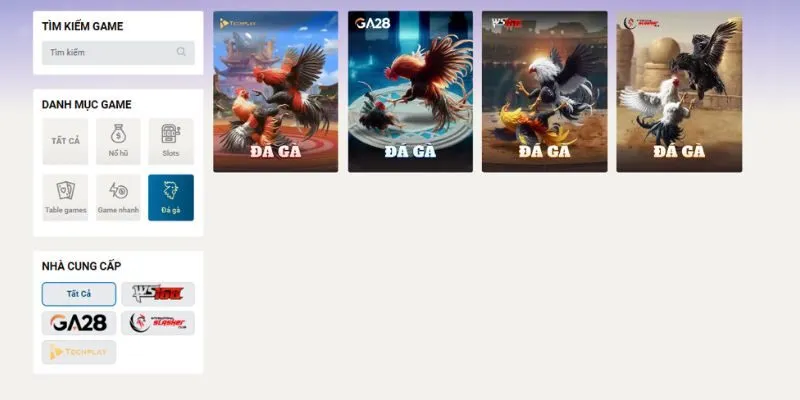 Chuyên mục đá gà với 4 sảnh cược cực hot