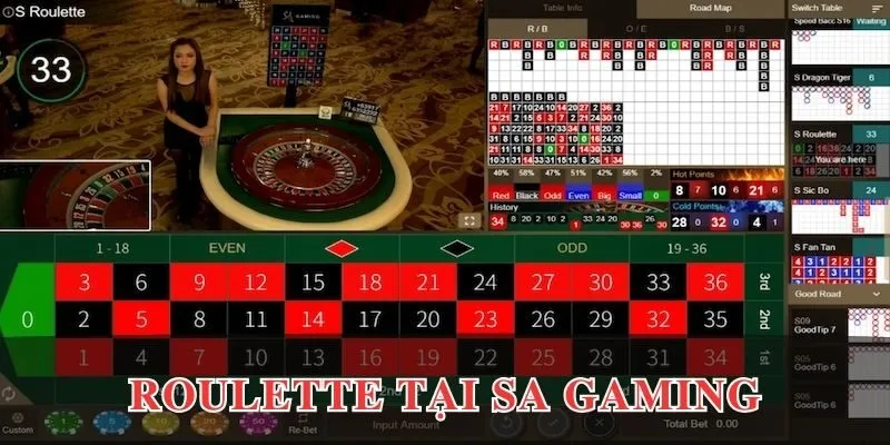 Tham gia Roulette tại SA nhận thưởng khủng